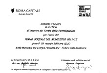 Invito al tavolo della partecipazione per il piano sociale