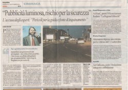 La pubblicità luminosa è un rischio per la sicurezza